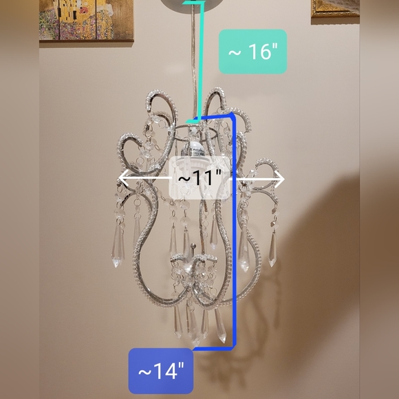 ❗️Reduced shipping❗️EUC Crystal bead drops one light chandelier - Picture 3 of 4